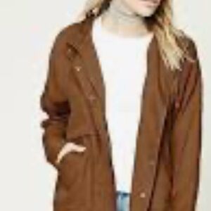 Forever 21 Brown Hooded Utility Jacket Size Small